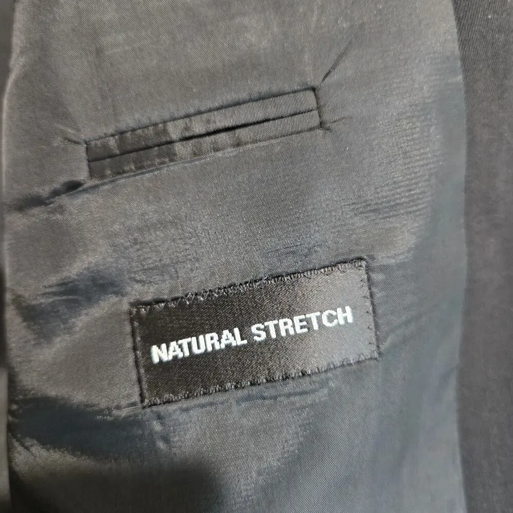 Vtg Hugo Boss 100% Wool Black 3-button Blazer Sports Coat Made in the USA 43R